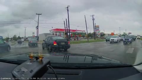 Car Cuts Through Several Lanes