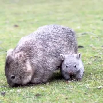 Mama wombat and her baby