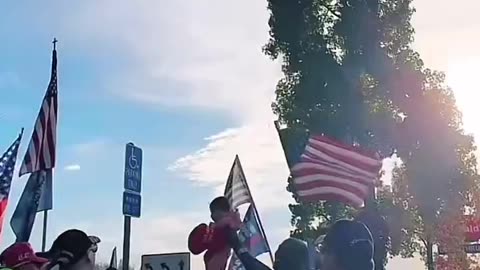Nevada patriots are currently outside with flags celebrating Trump’s win