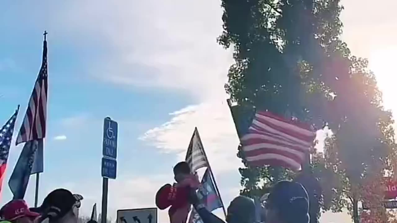 Nevada patriots are currently outside with flags celebrating Trump’s win