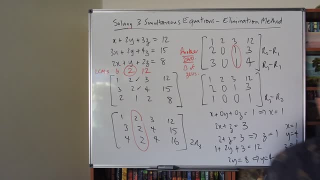 Math 3 Simultaneous Equations 02 Using Augmented Matrices