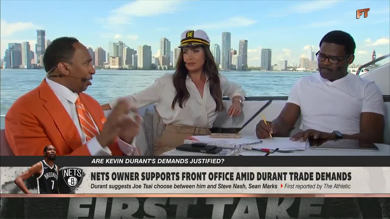 CAMERA ON ME! Stephen A. says there’s NO WAY he’d trade Kevin Durant 😬 | First Take ESPN