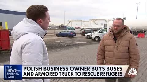 Polish businessman buys buses and an armored truck to rescue refugees