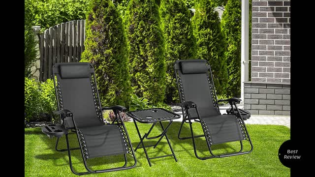 Straame Garden | Zero Gravity Chair | Set of 2 | Heavy Duty Textoline | Outdoor & Garden Sunloungers