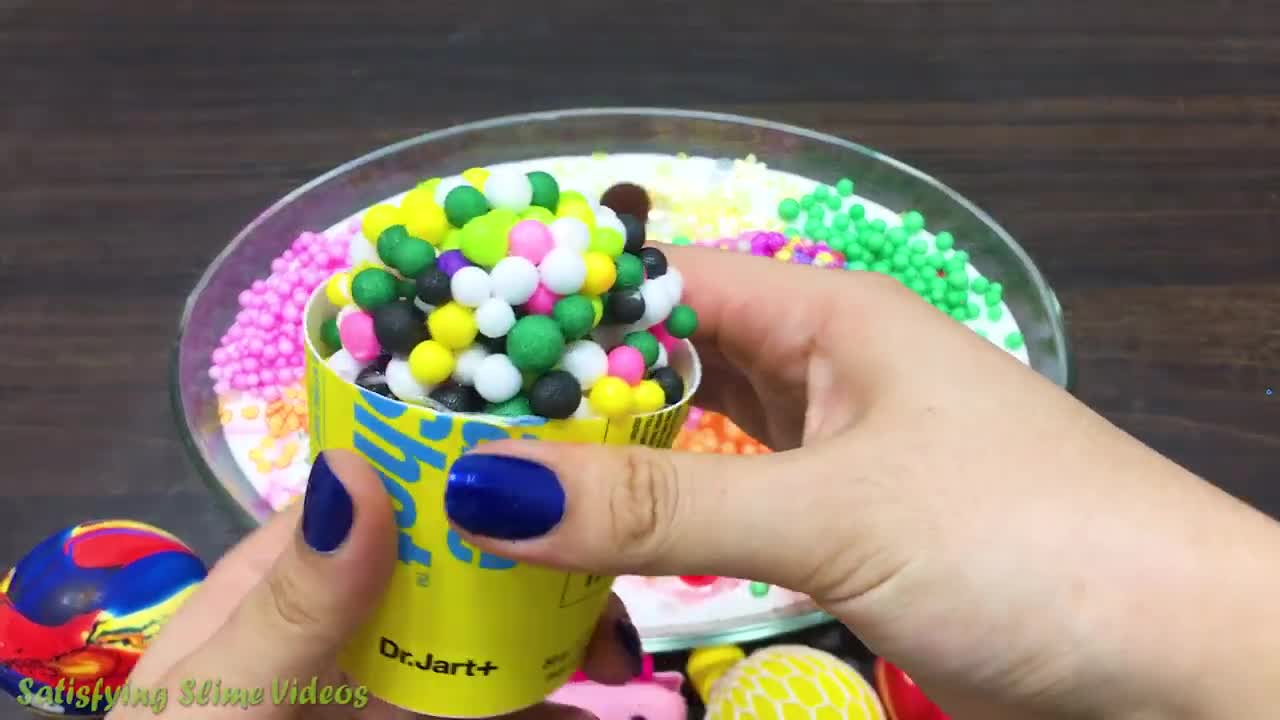 Mixing Random Things into FLUFFY Slime #14 ! Slimesmoothie Satisfying Slime Vide