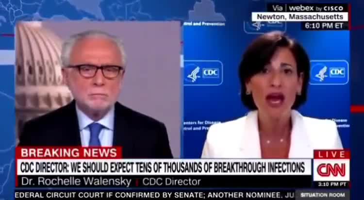 Finally CDC director Rochelle Walensky admits vaccines DO NOT stop transmision