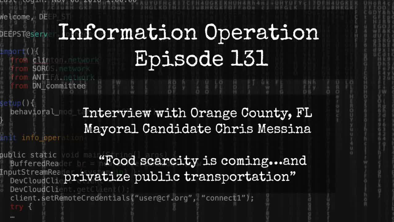 IO Episode 131 - Interview Orange County, FL Mayoral Candidate Christ Messina
