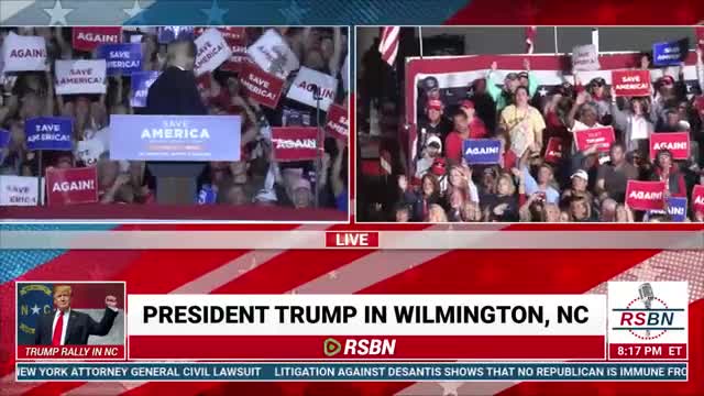 President Donald J. Trump I ran TWICE, I won TWICE. The crowd cheers chanting USA, USA, USA... For t