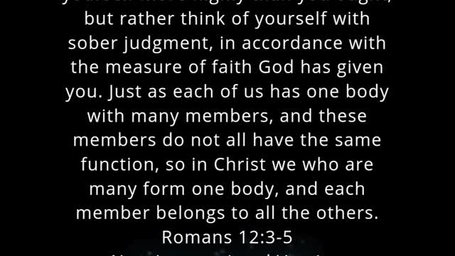 ✝️ Today's Bible Verse Romans 12:3-5