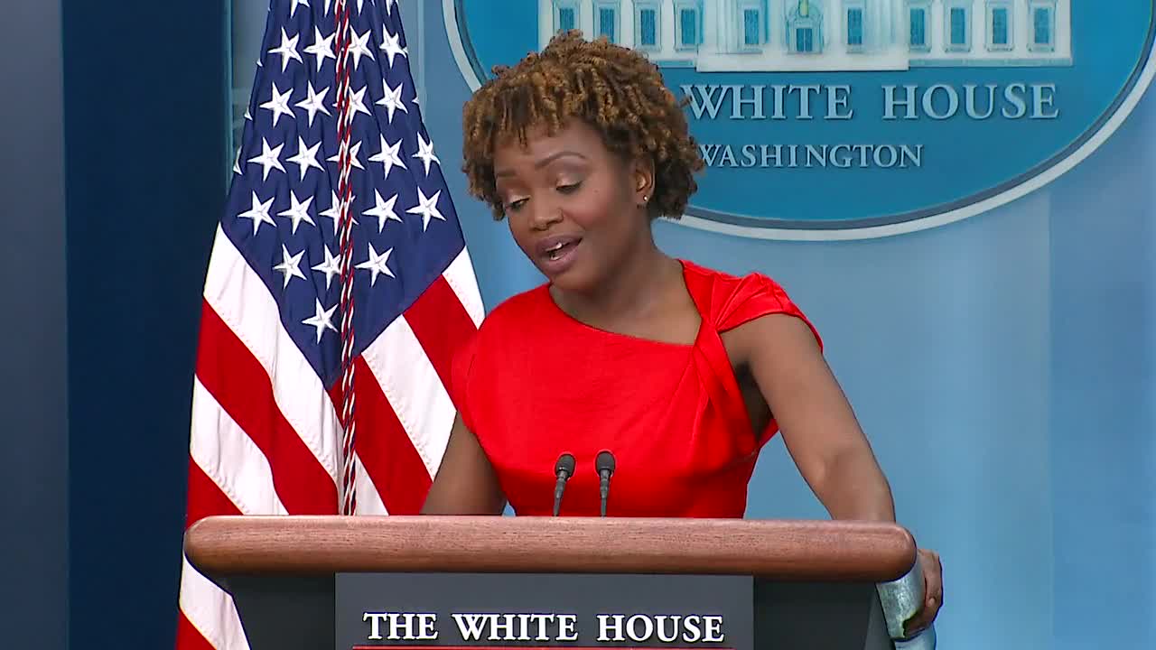 White House press secretary Karine Jean-Pierre holds a briefing