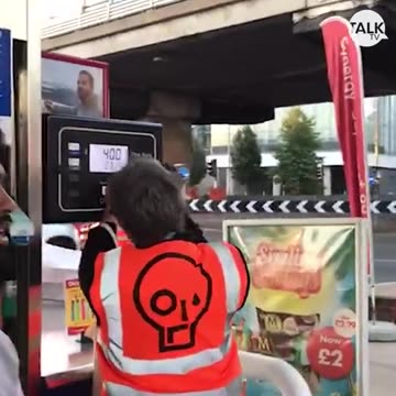 The eco-movement "Just Stop Oil" blocks gas stations in central