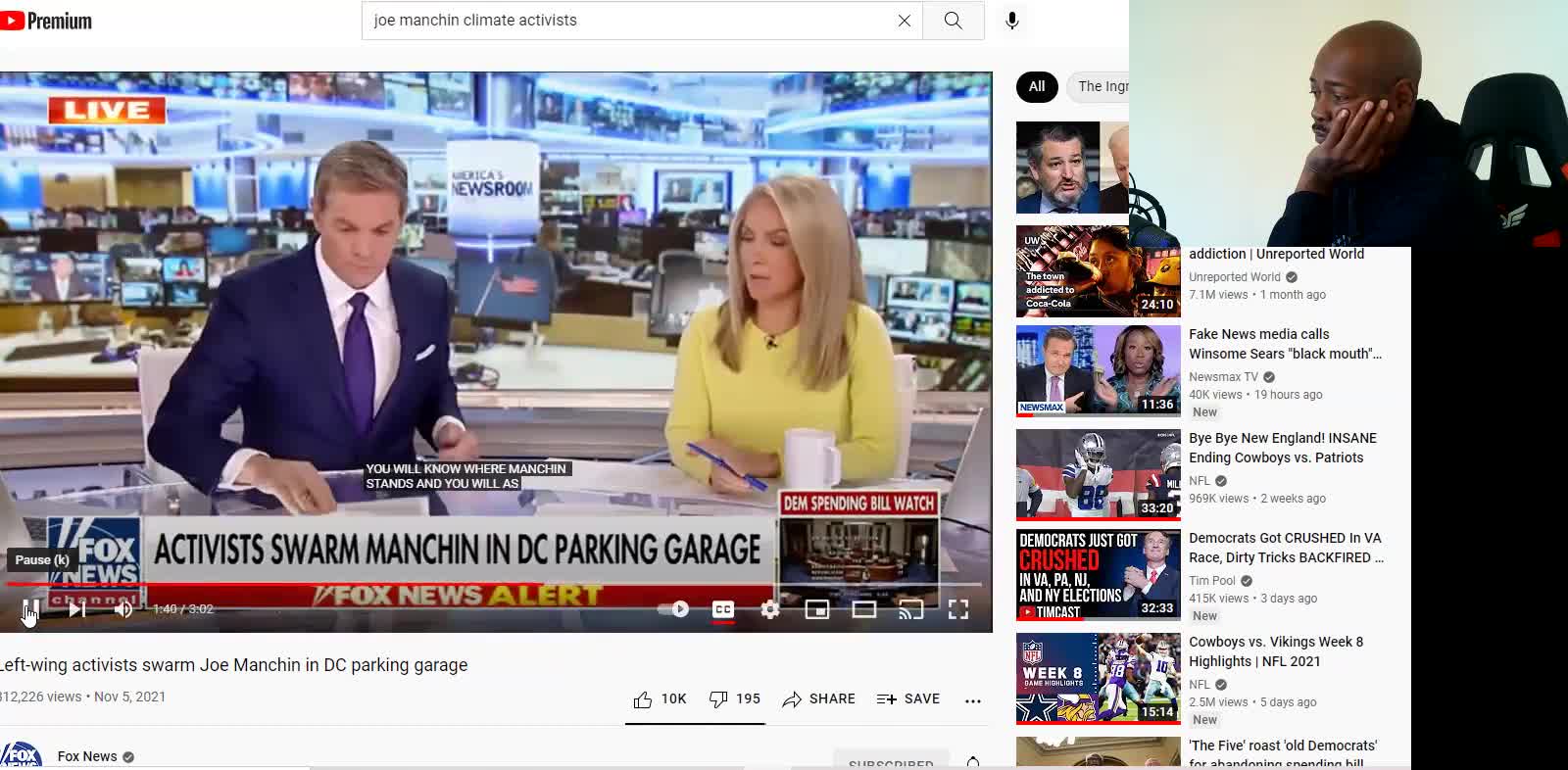 Senator Joe Manchin attacked by Domestic Terrorist Leftists