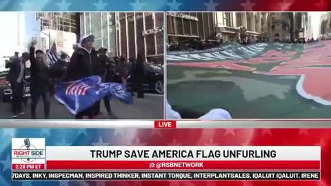 Trump supporters carry massive 'Trump 2024' flag through streets of New York