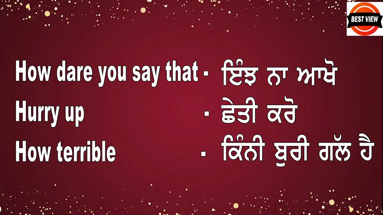 English to Punjabi 150 Sentences