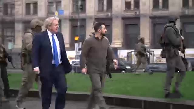 Zelensky and Boris Johnson walked the streets of Kyiv.