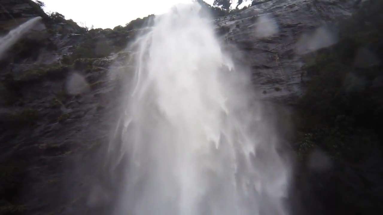 Low Angle Shot Of Waterfalls