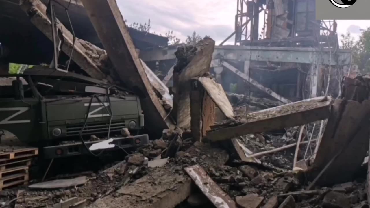 Russian Soldiers Show What Remains of a Vehicle Depot After Missile Strike