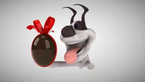 Funny Dog And Easter Egg Animation