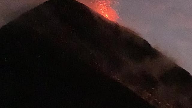 Hiking Expedition Encounters Eruption From Volcano of Fire