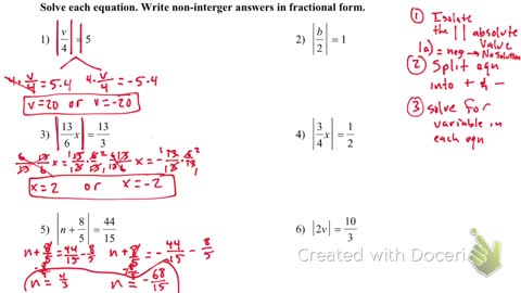 Solving absolute value equations part 2