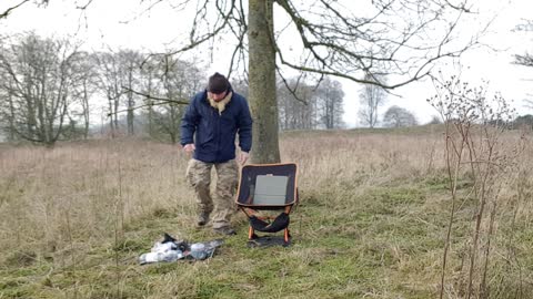 Getting my cook system out to make coffee. Vlog at an ironage fort