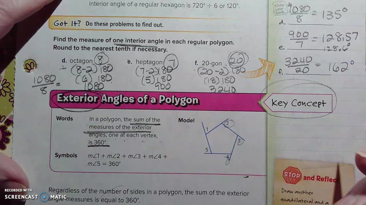 Gr 8 - Ch 5 - Lesson 4 - PART 2 - Polygons and Angles