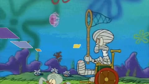 Squidward Is Playing With Tiles While Mummy Squidward Chases A Jellyfish 🪼