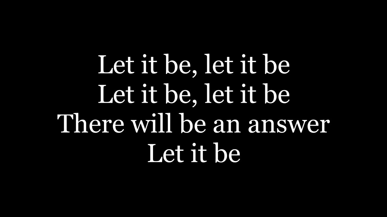 The Beatles Let It Be lyrics