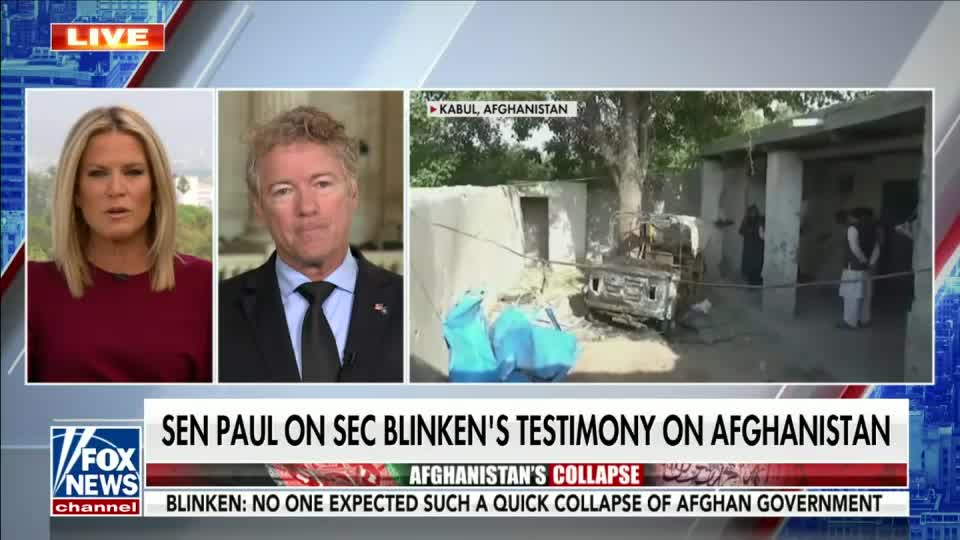 Dr. Rand Paul Joins Martha MacCallum on Fox to Discuss Antony Blinken's Testimony - September 14, 2021