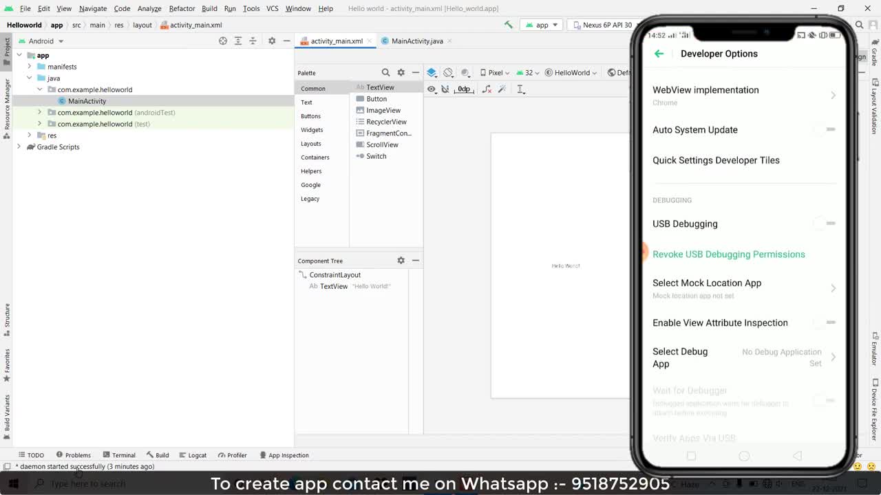 How to connect mobile phone with Android studio to run app