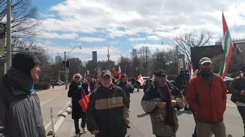 The start of the Toronto freedom march, April 16, 2022