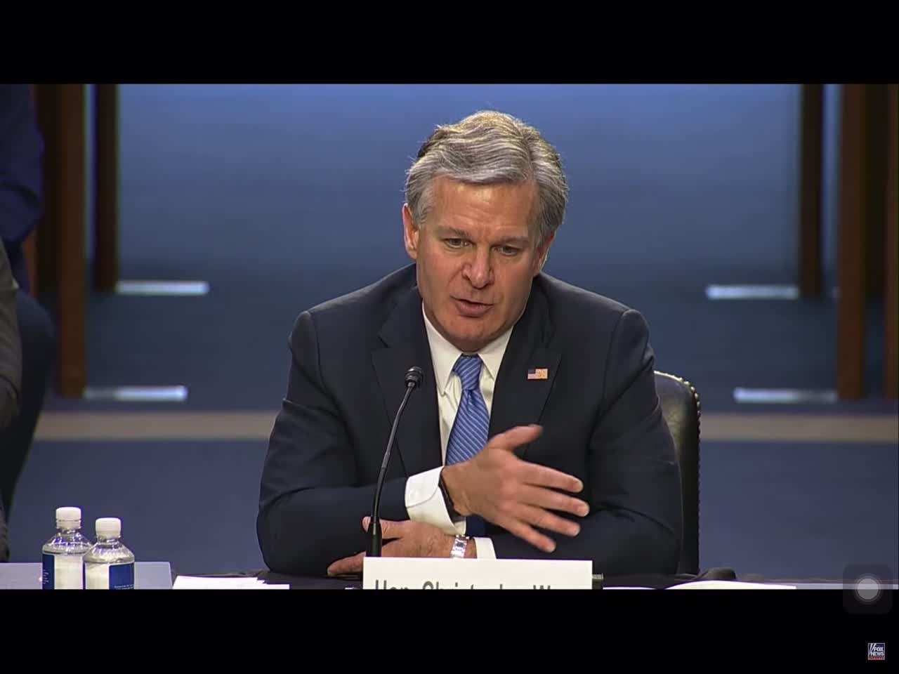 Christopher Wray refuses to say if the border is secure.