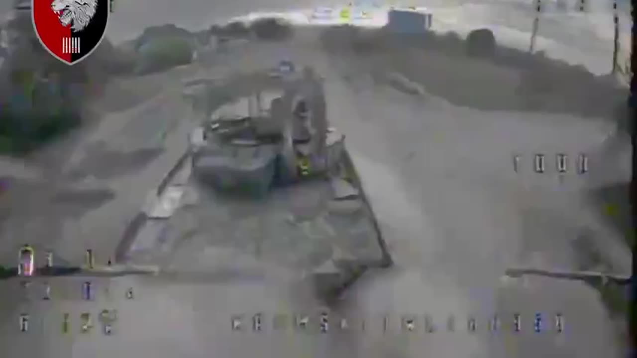 Kreminna, Luhansk region. A kamikaze drone destroys a Russian T-72B3M