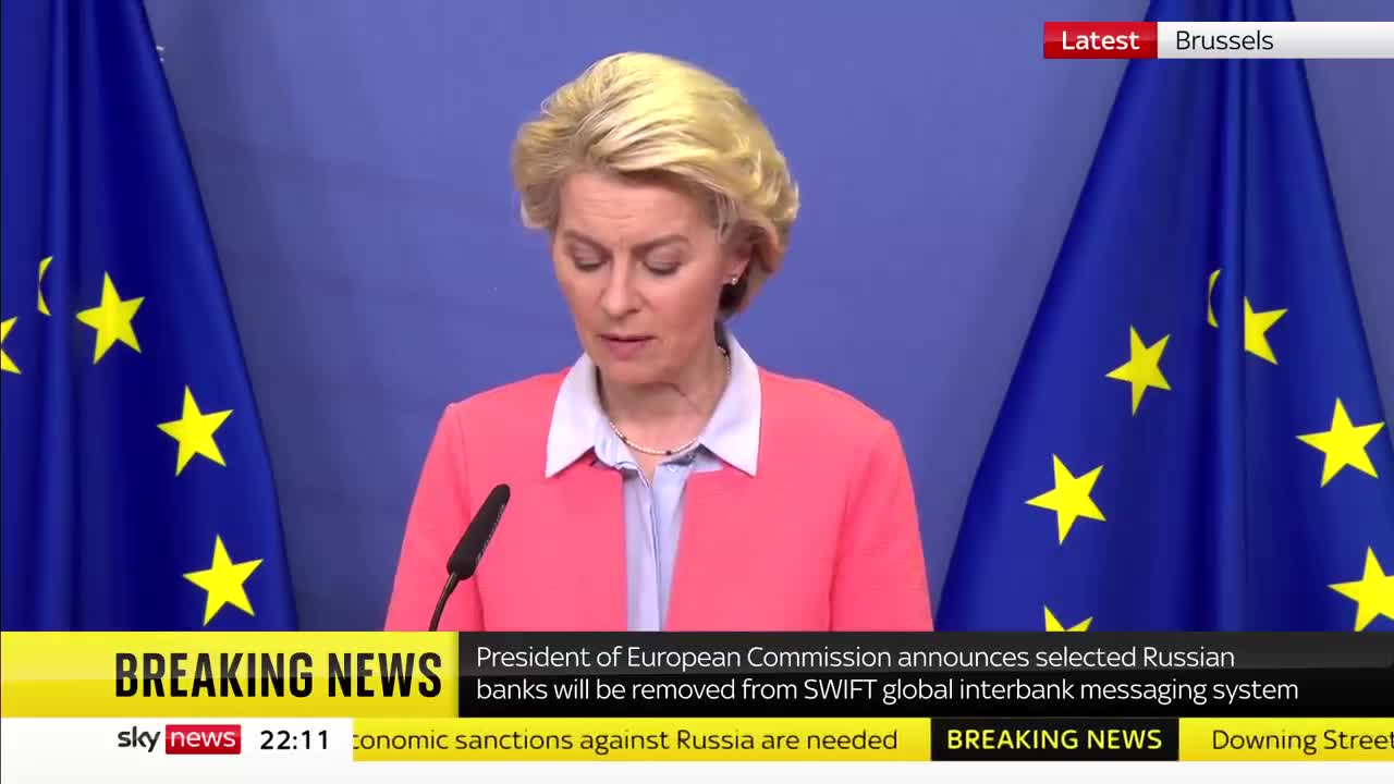 BREAKING_ EU to cut off some Russian banks from SWIFT