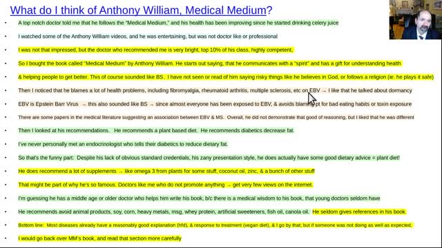 What do I think of Medical Medium, Anthony Williams?