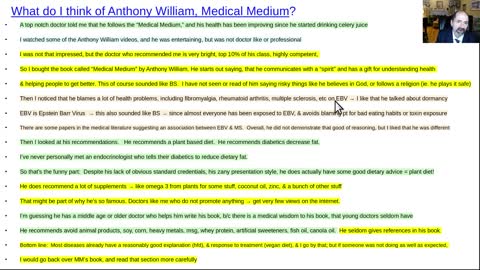 What do I think of Medical Medium, Anthony Williams?