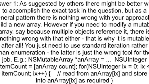 Modify Object while Iterating over a NSMutableArray