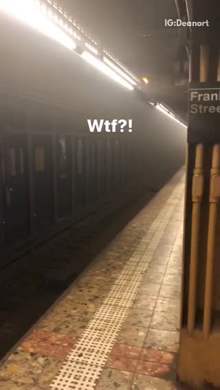 Sparks coming off subway train