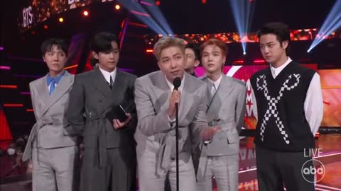 BTS Accepts the 2022, American Music Award for Artist of the Year - The American Music Awards