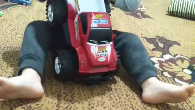 This little boy is not proficient in playing