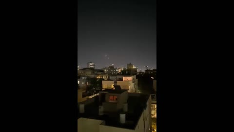 Israel's Iron Dome intercepting rockets launched by the terrorist group Hamas