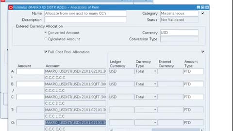 Oracle GL - Mass Allocations