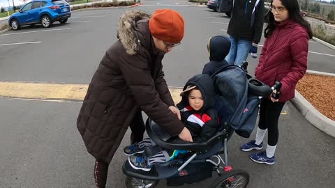 Family walk in the park