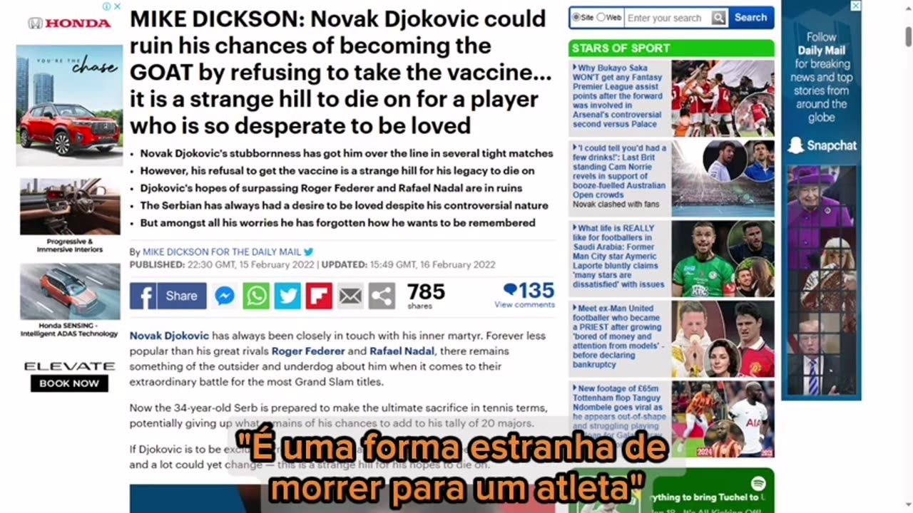 Repentinite de Dixon e a grandeza de Novak Djokovic