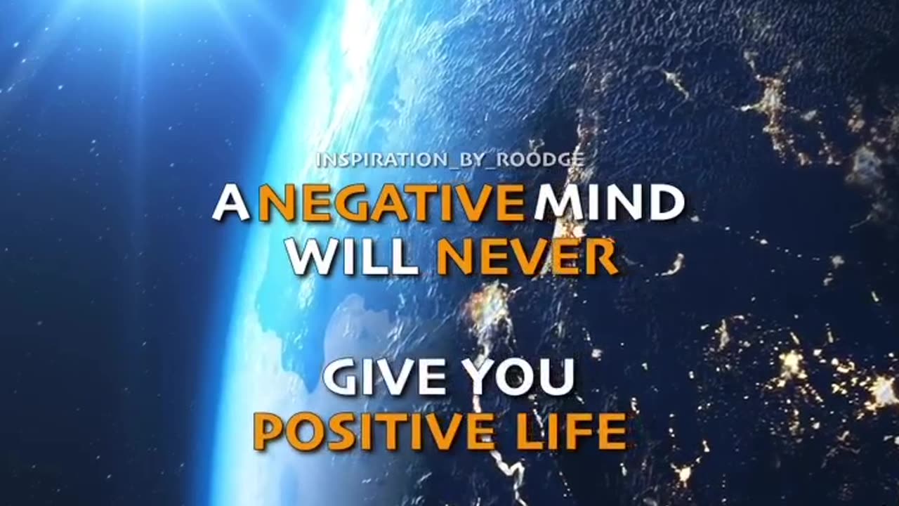 A negative mind will never give you positive life 🧠