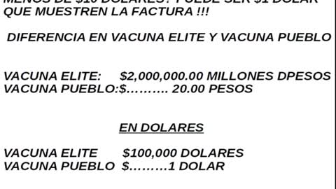 VACUNA ELITE $100,000 DLLS VACUNA PUEBLO 1 DLLR