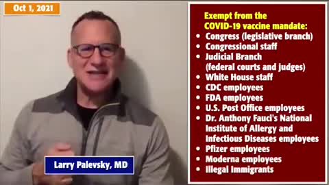 Exempt from Covid 19 vaccine Dr Larry Palevsky. Wife Ursula(buy Vaccine for EU and husband Heiko runs company that makes covid vaccines)