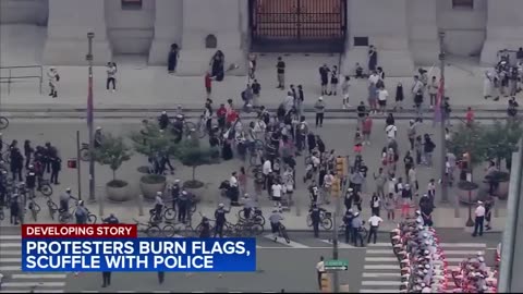 TERRIBLE: Pro-Palestinian Protestors Burn US Flags In Philadelphia On July 4th