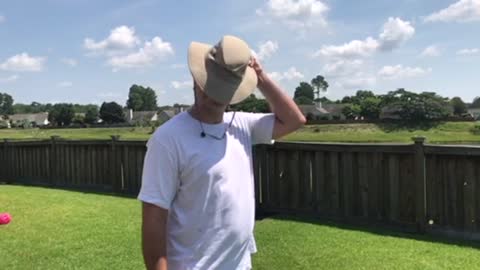 Middle Age Man Horrifies Family With Backyard Fun