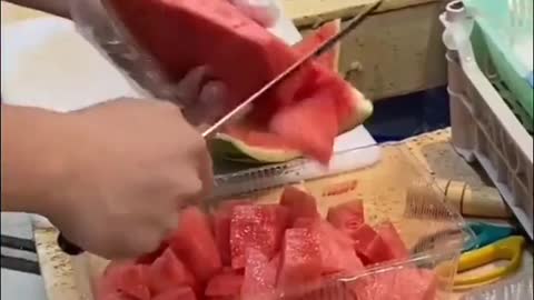 There's just something about efficient watermelon cutting